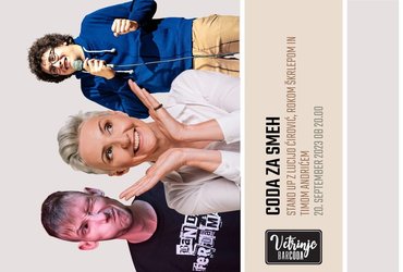 Coda za smeh - stand up z Lucijo Ćirović, Škrlepom in Andrićem