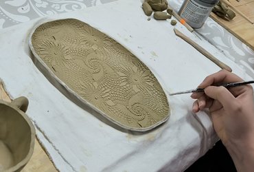 Izdelava palete in lončka za čopiče, 6+