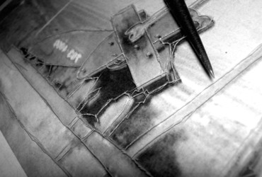 Gravura na plexi matrici <em>Foto: Društvo Hiša!</em>